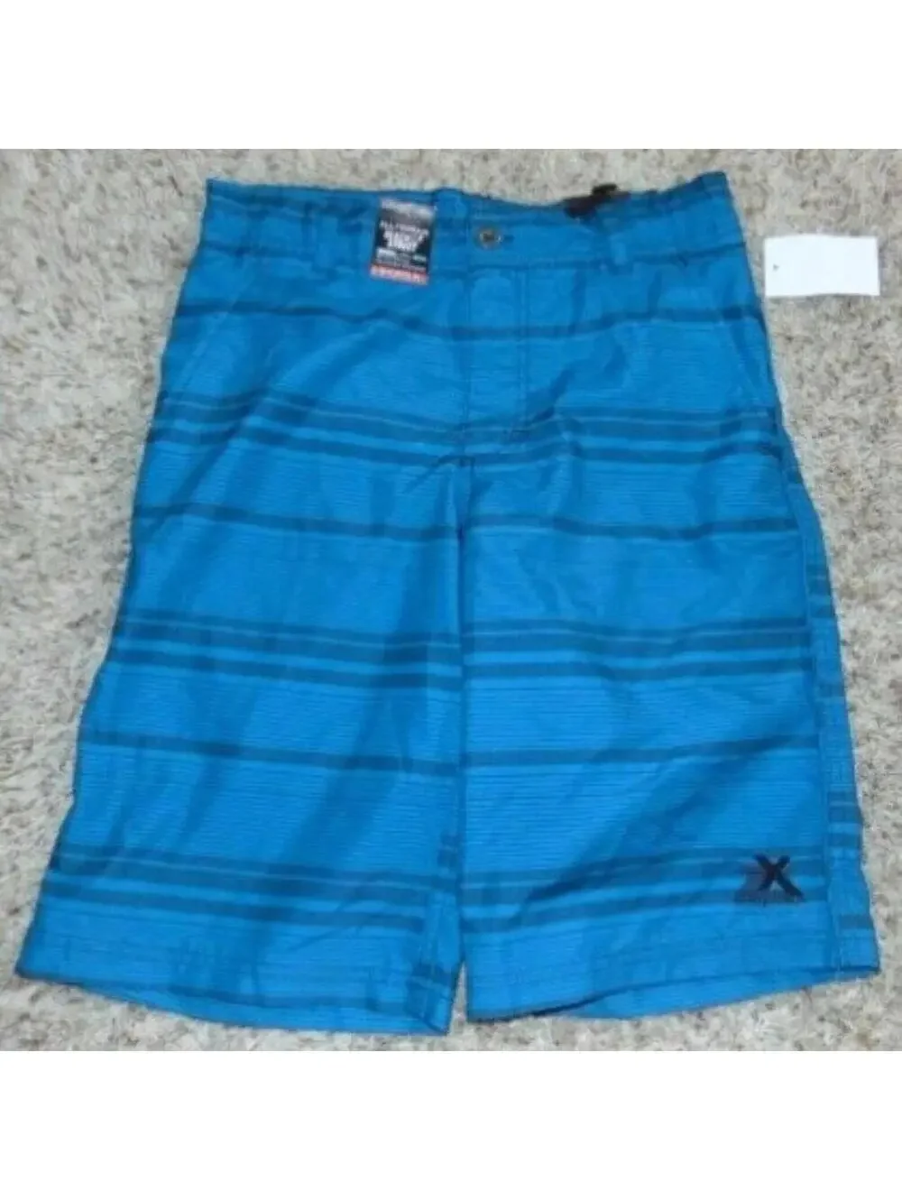 Boys Swim Beach Shorts 14/16 Zeroxposur Microfiber Blue Mesh Liner Adjust Waist